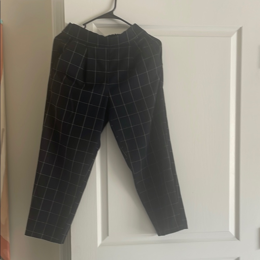 GAP Women's Black Checkered Pants